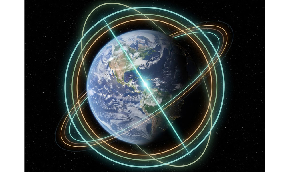 地球の地軸が少し傾いていることを表した地球の実写風イメージ
