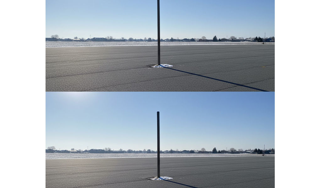 季節によって影の長さが変わる証拠を示す影の比較イメージ(夏は短い・冬は長い)