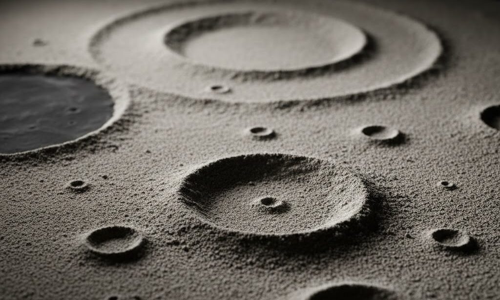 月のクレーターのでき方を総まとめにした実写風イメージ