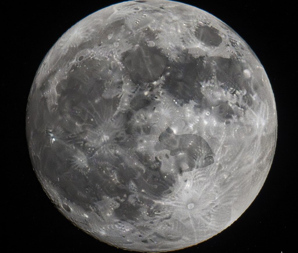 月の表面の明るさの違いが模様に見える様子|月のうさぎの由来イメージ