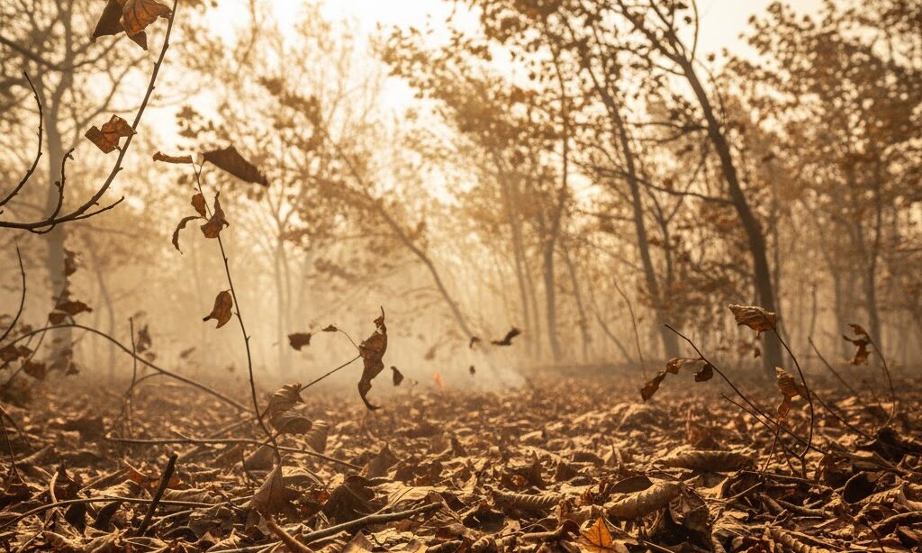 山火事 なぜ起こる|乾燥・強風・高温がそろうと火災が加速する仕組みを表す画像
