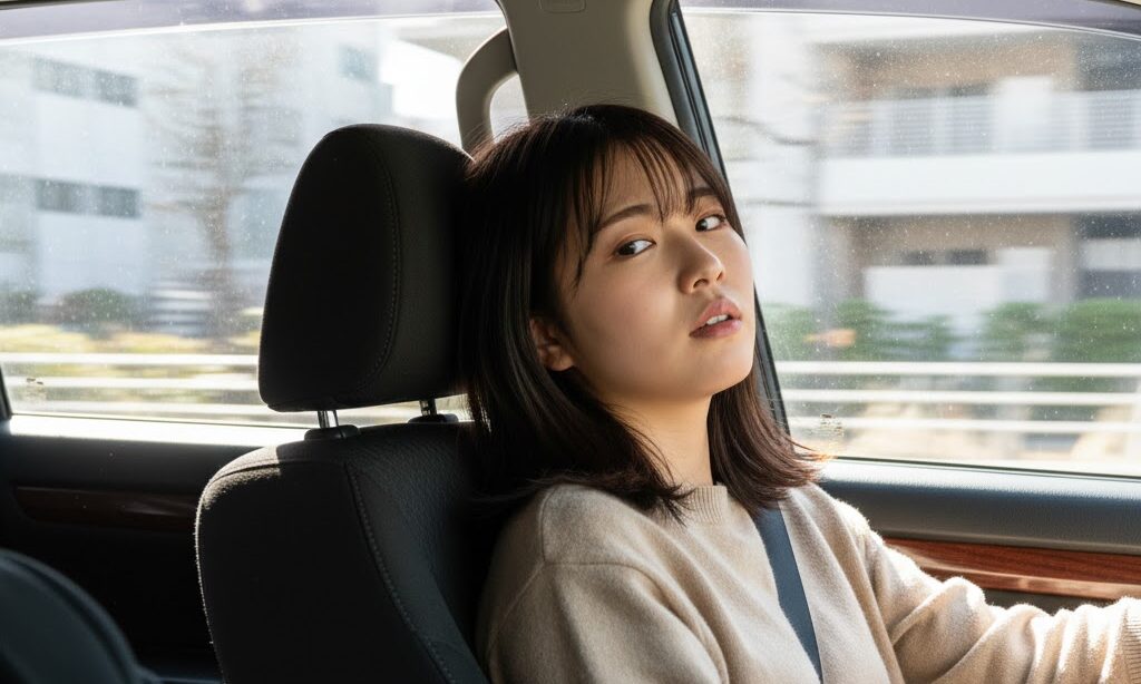 車の加速で体が押し付けられる様子 加速度を感じる瞬間