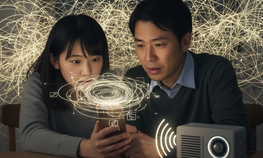 災害時の輻輳でスマホやradikoが繋がらなくなる状態を示すイメージ