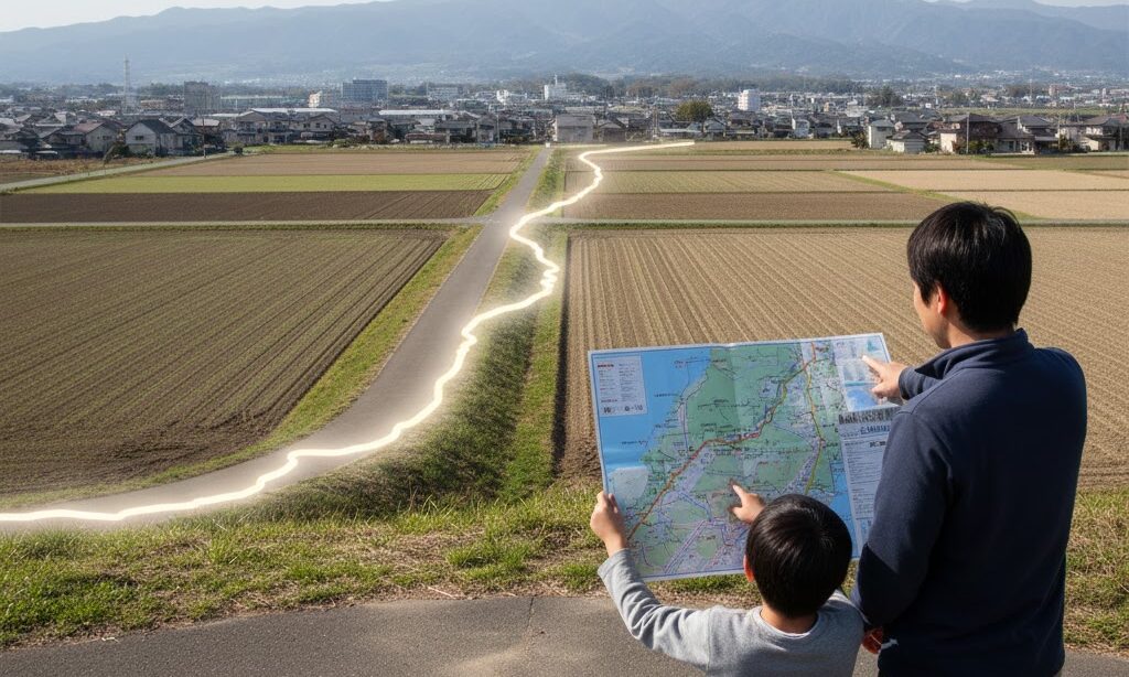 活断層の位置をイメージした地形写真｜将来活動する可能性のある活断層の理解に役立つ画像