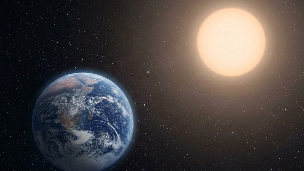 黒点が増え、活動が活発化した太陽を表現した実写風のイメージ画像