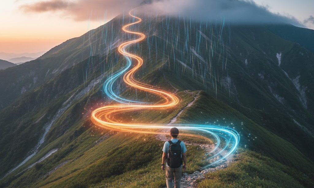 山で天気が変わりやすい理由｜地形性上昇気流のイメージ写真