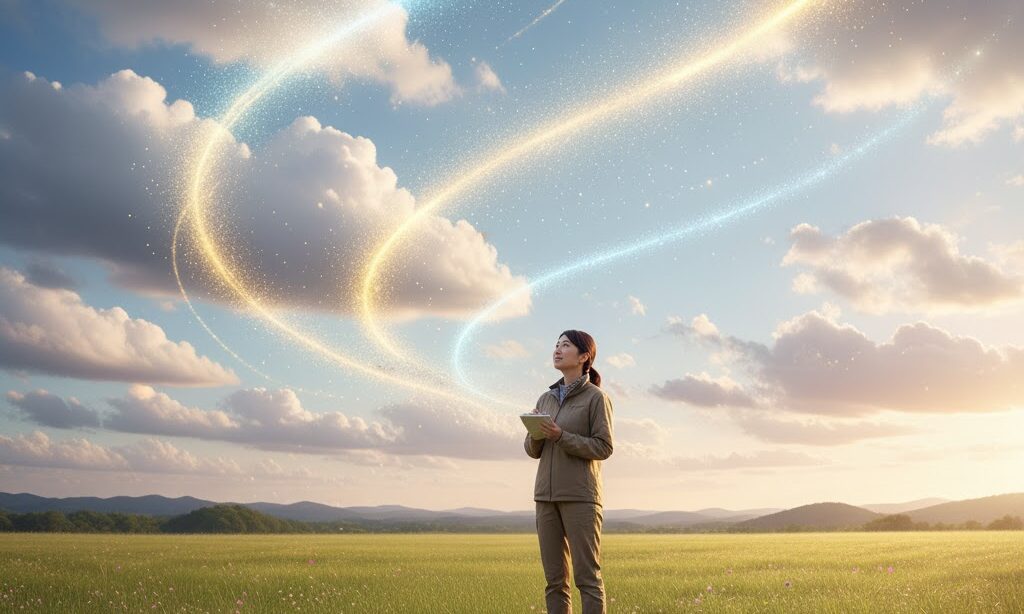 防災士が解説する上昇気流のでき方と条件を示す観察シーンの画像