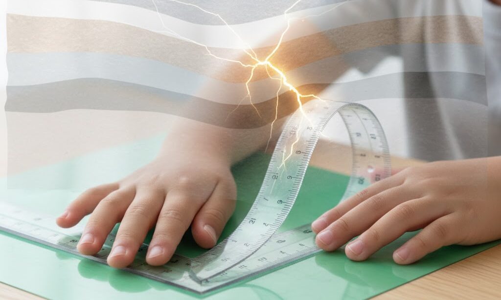 岩盤に蓄積する応力とひずみの仕組みを表す実写風イメージ｜地震発生前のエネルギー蓄積を示す図