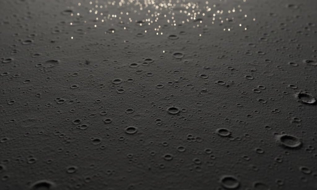 月のクレーターが多数存在する最新研究を連想させる実写風表現