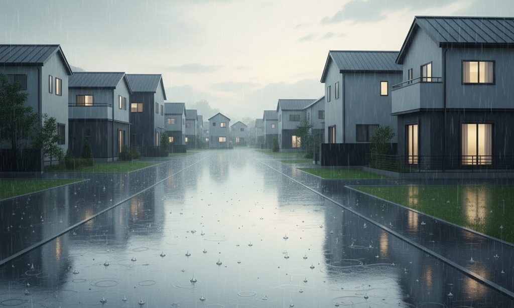 三角州の災害リスク|洪水や液状化が起こりやすい低平地のイメージ写真