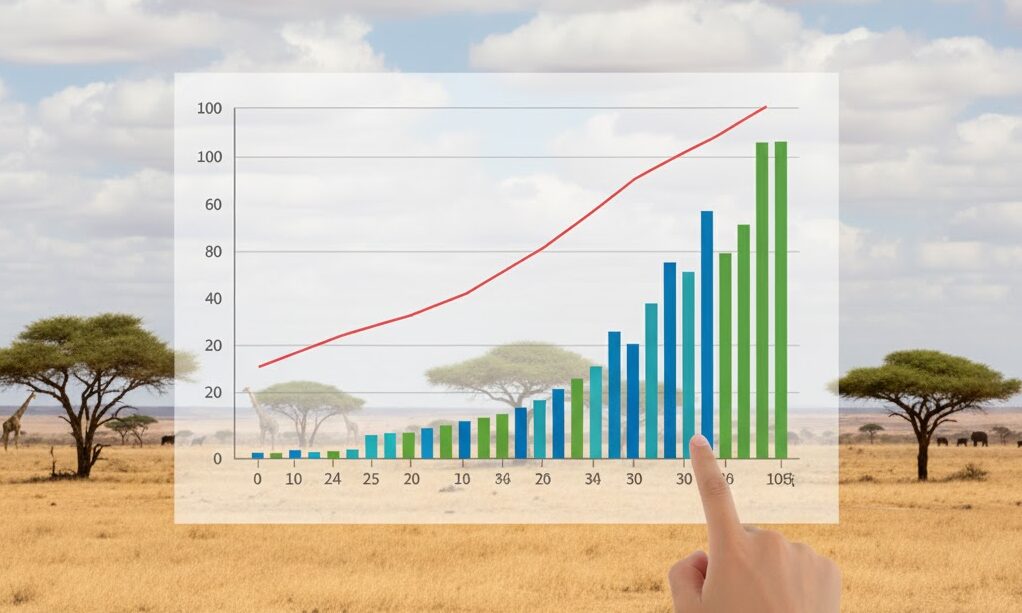 乾季と雨季がはっきり分かれるサバナ気候の雨温図|Aw気候の特徴を説明する図