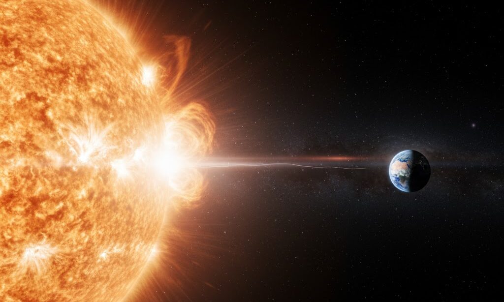 太陽と地球の距離を示すイメージ 太陽がどれだけ大きいかを学ぶ