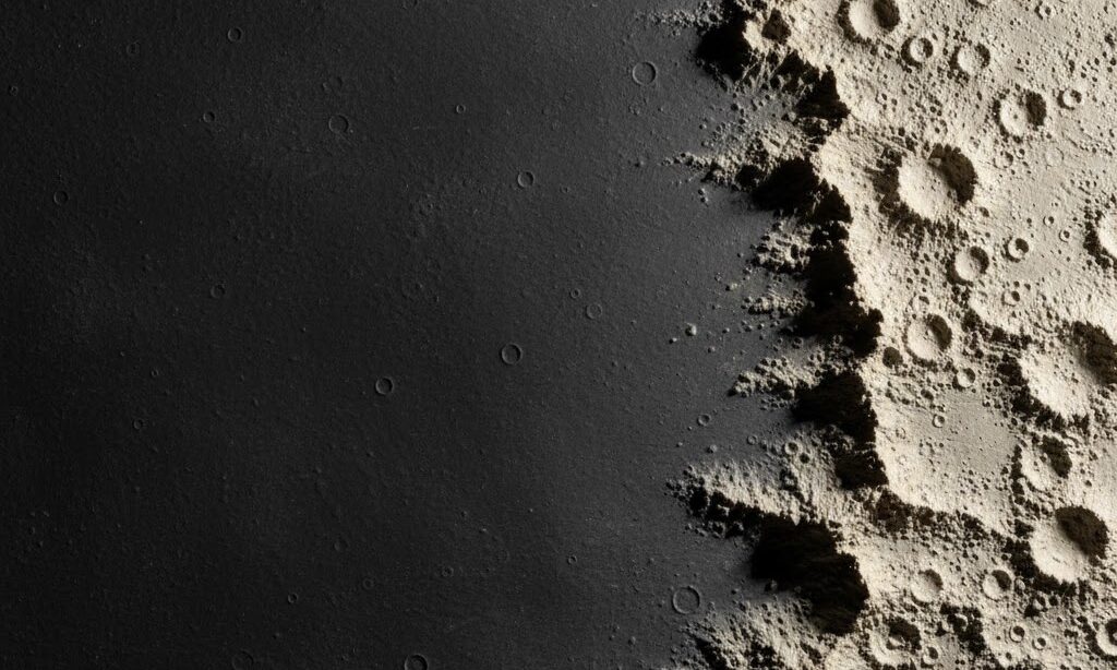 月の海にクレーターが少ない理由を表した実写風モデル