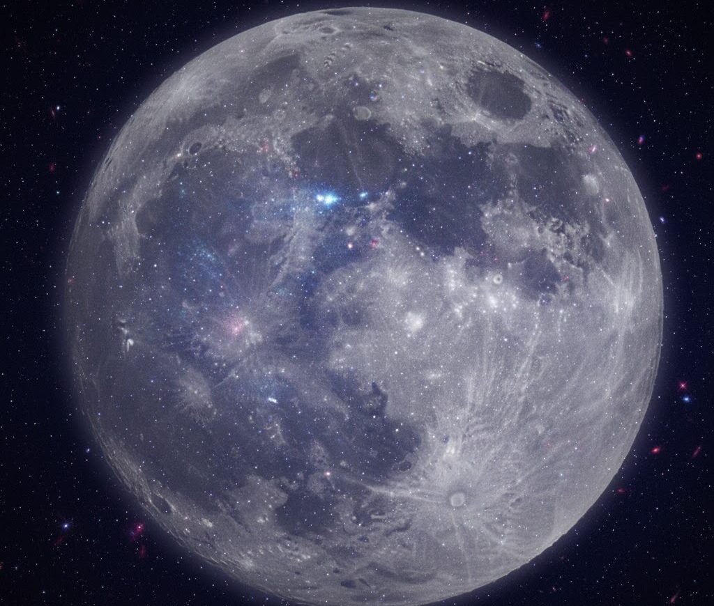 月の裏側の様子を抽象的に表した実写風イメージ