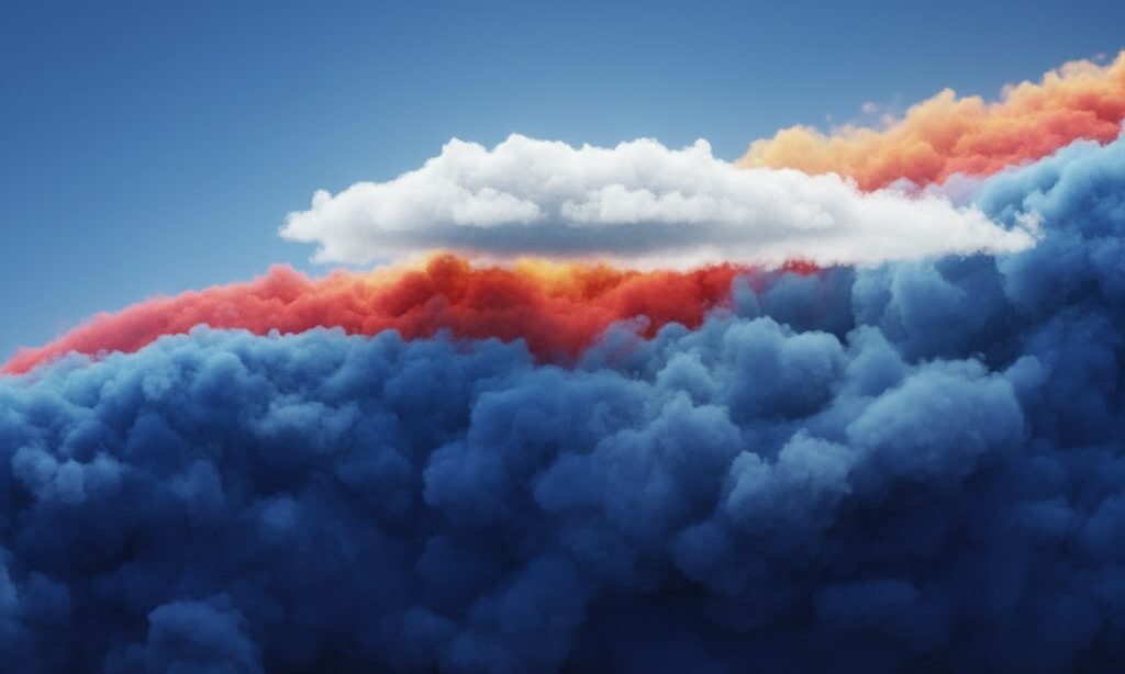 停滞前線で暖気が寒気の上を這い上がる断面構造の図解風イメージ