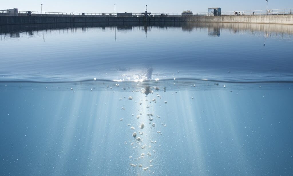 沈でん池で汚れが沈む仕組み｜フロックが底に沈む様子
