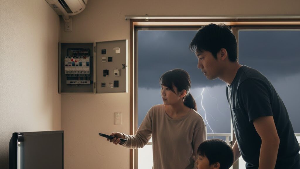 ブレーカーの異常や家電の故障を確認して落雷被害を判断するイメージ