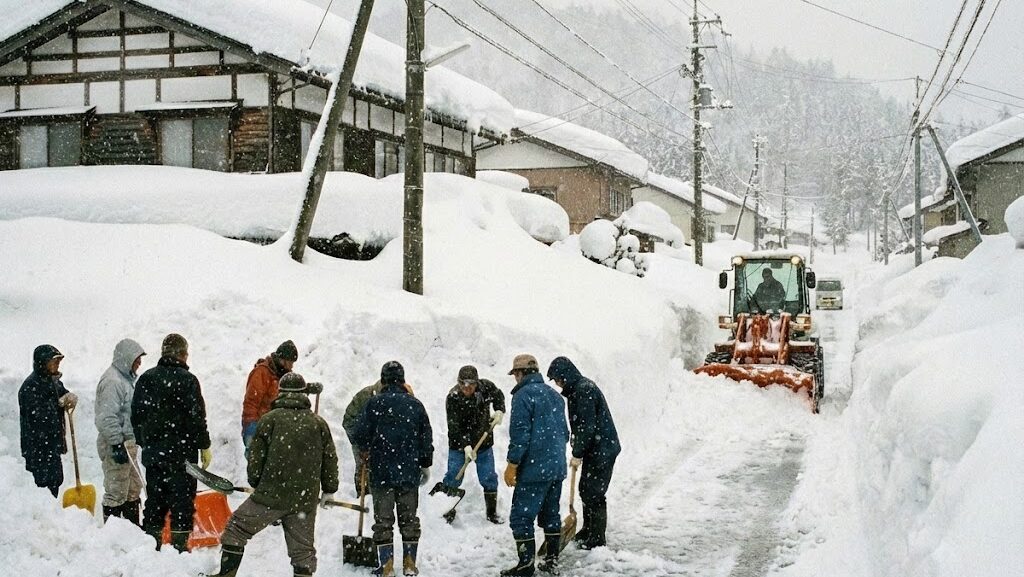 大雪の災害の様子