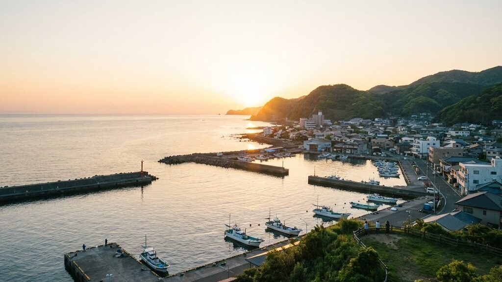 津波の性質と人の判断を学び、防災意識を高める海と港の風景