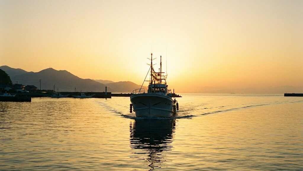 津波時に沖合に行く船