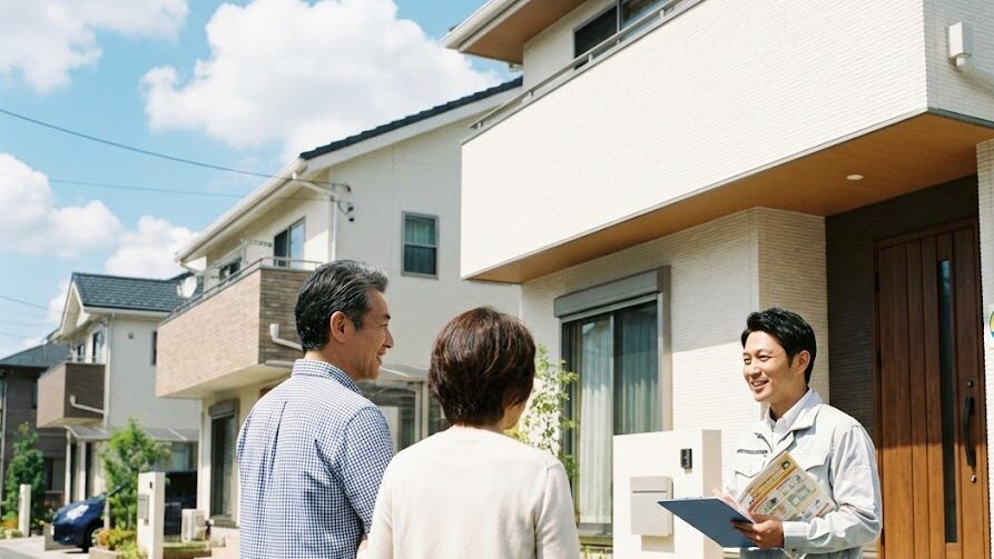 補助制度を活用して防災設備を導入し、安心して暮らす日本の住宅街の様子