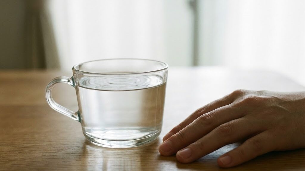 震度1未満の小さな揺れを水面の波紋で表したイメージ