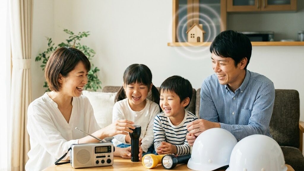 キラーパルス対策を家族で点検するポジティブな実写風イメージ