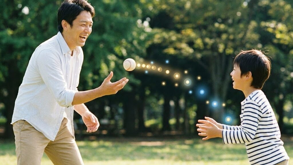 ボールの間隔で音の波長変化を例えたドップラー効果のイメージ