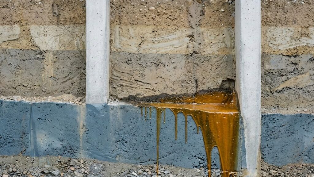 液状化を防ぐ地盤改良の断面イメージ