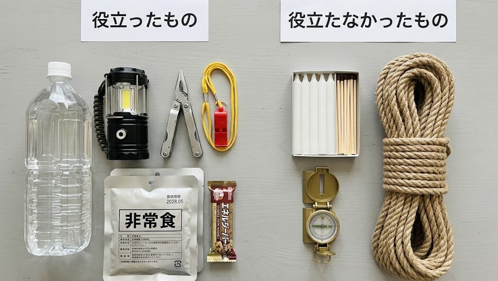 災害時に役立ったものと役立たなかったものの比較