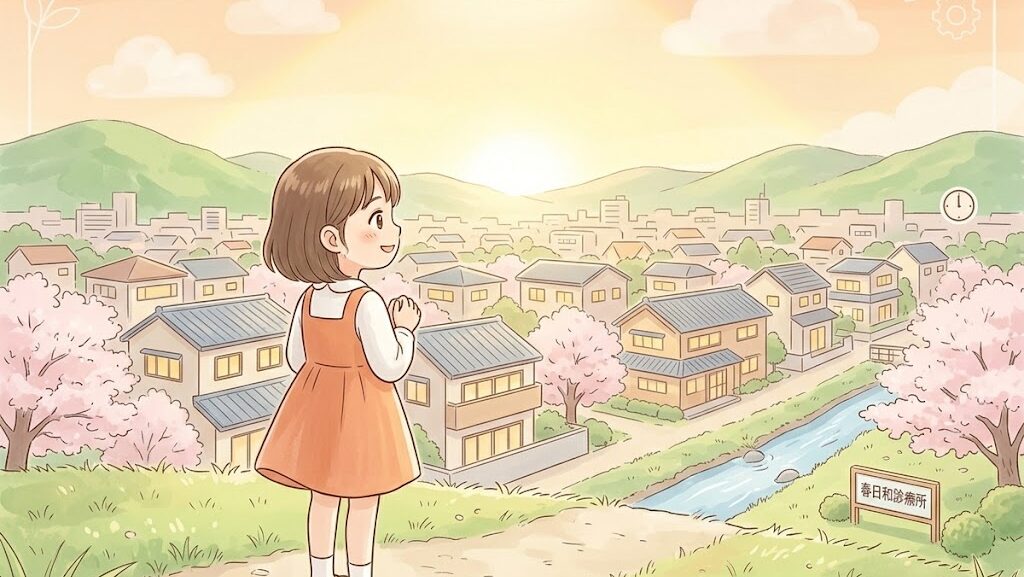 教訓を胸に未来を見つめる人物のアニメ調イラスト