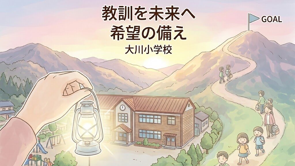 大川小学校の教訓を未来の備えへつなぐ希望のイラスト