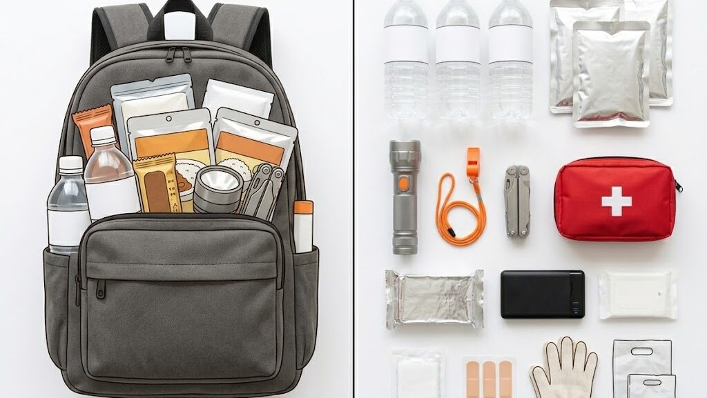 防災セットを購入するか自分でアイテムを揃えるかの比較イメージ