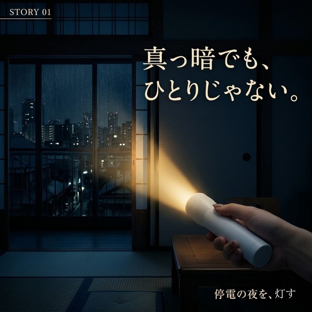 深夜、突然の停電 — それでも、灯りがある。
