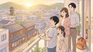 江戸の歴史と現代の防災をつなぐ希望のイメージイラスト