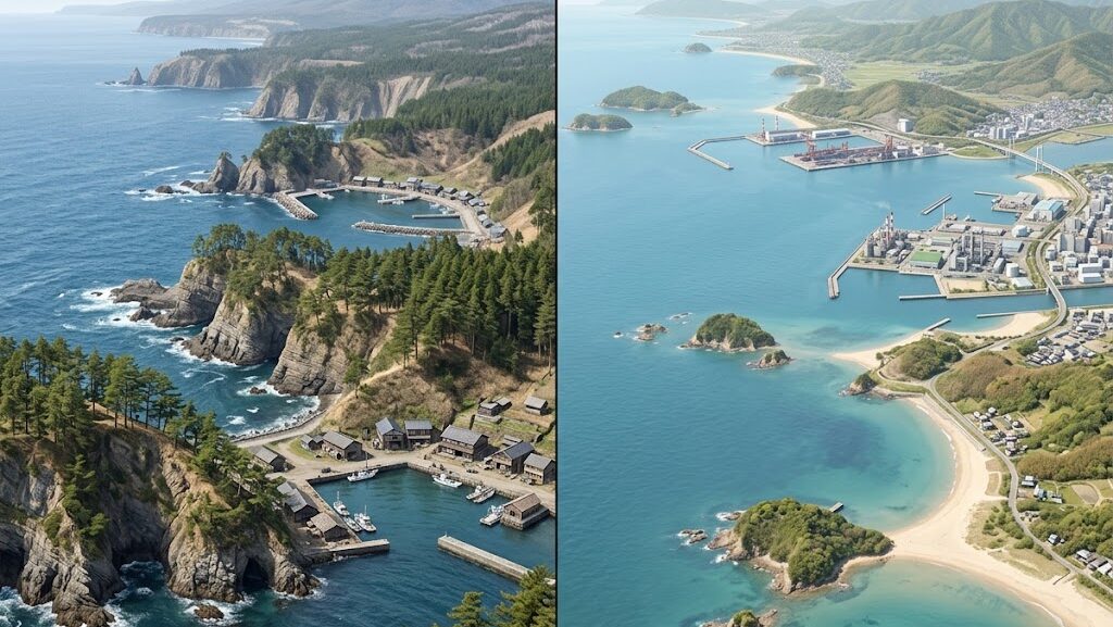 後発地震注意情報と南海トラフ地震臨時情報の対象エリアを比較するイラスト