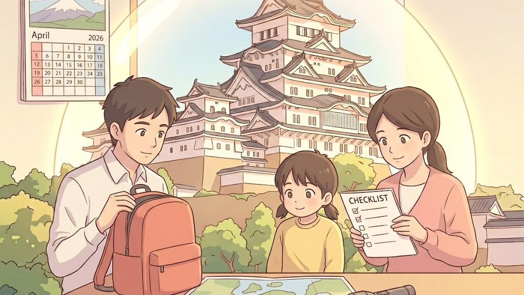 防災ラジオと懐中電灯が置かれた机のイラスト