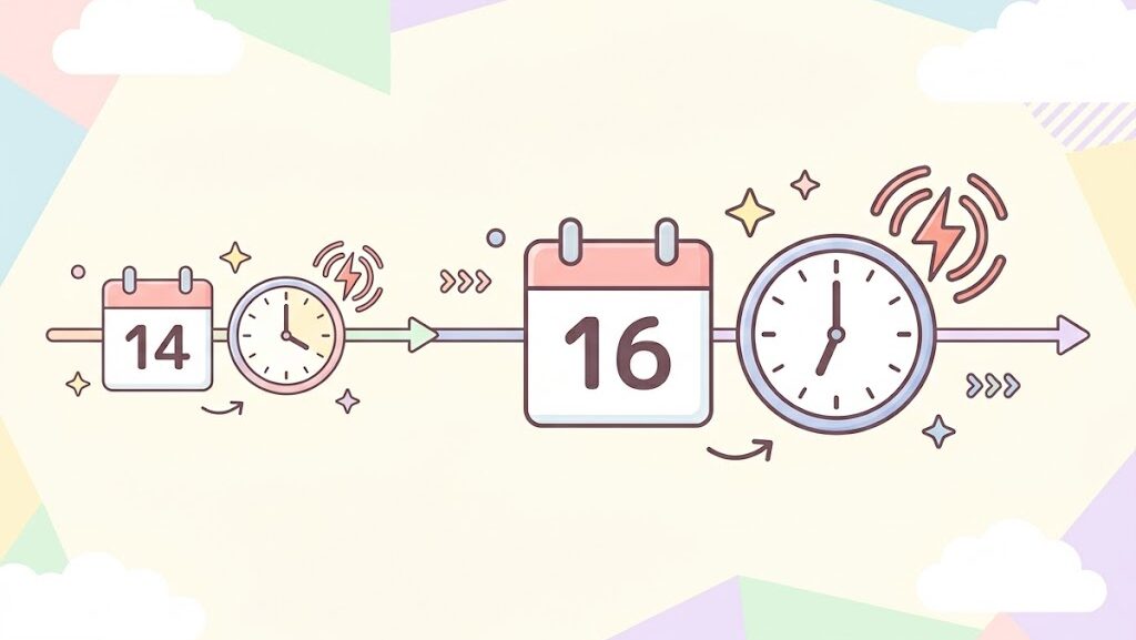 前震と本震の発生時系列を示すタイムライン図解イラスト