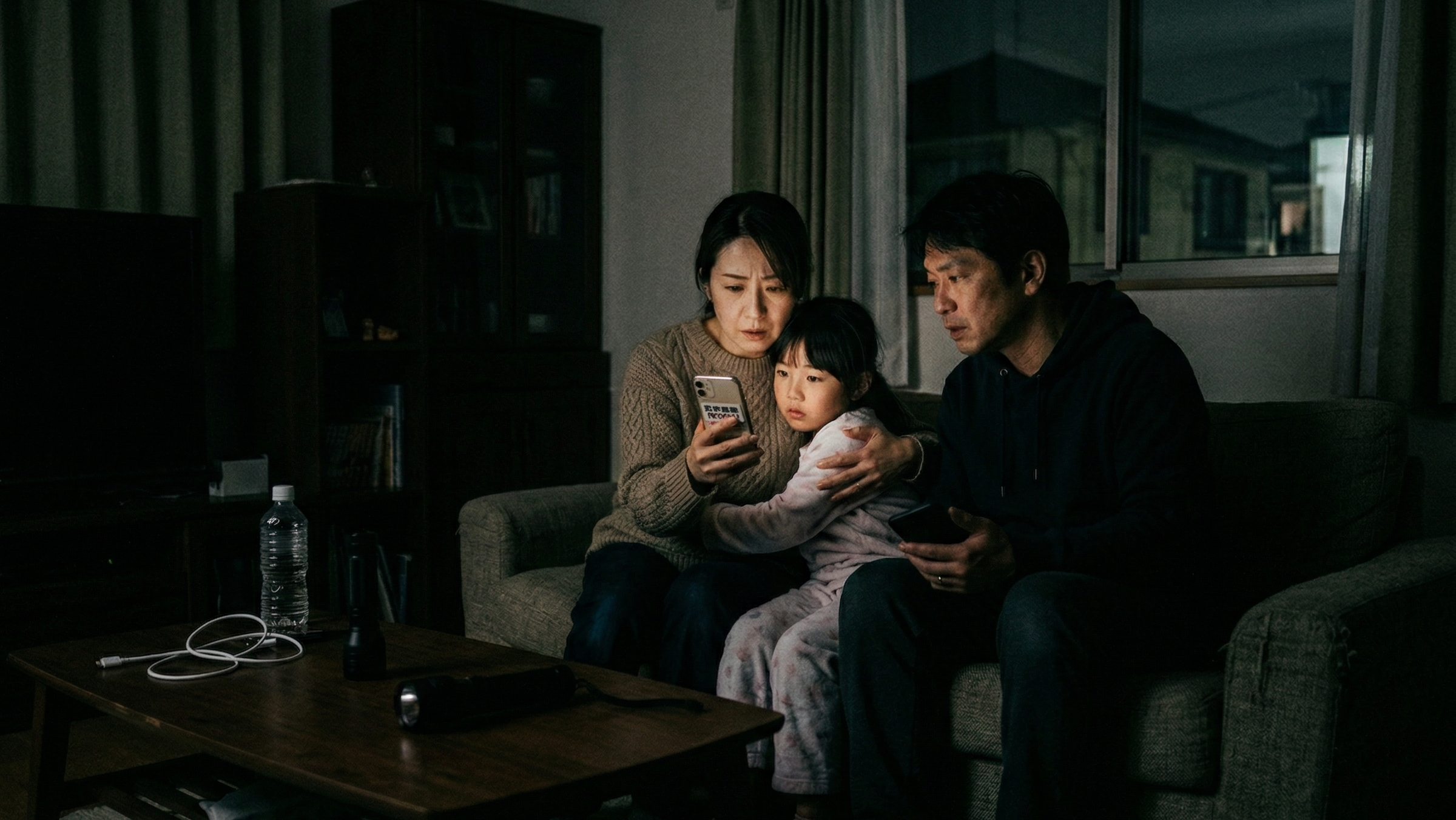 停電で暗い室内