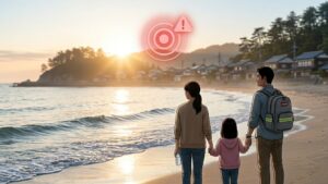 後発地震注意情報と防災の備えをテーマにした明るく希望を感じるアイキャッチ