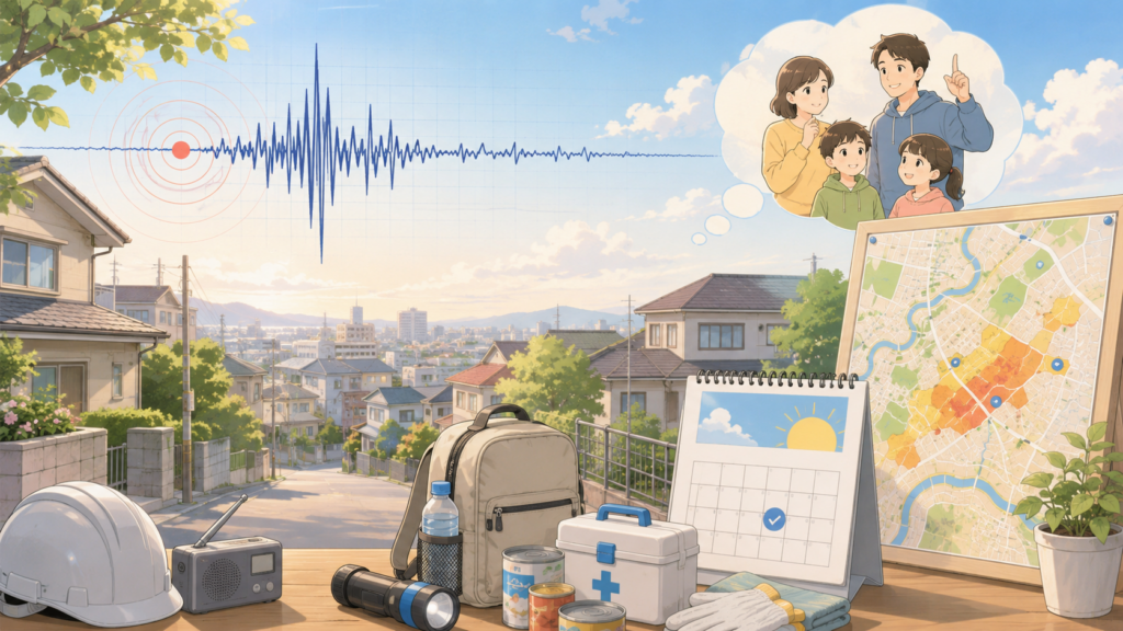 2018年6月18日に発生した大阪府北部地震の概要を示すイラスト
