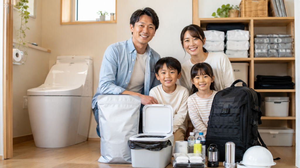 非常用トイレ100回分を家族で備える防災準備