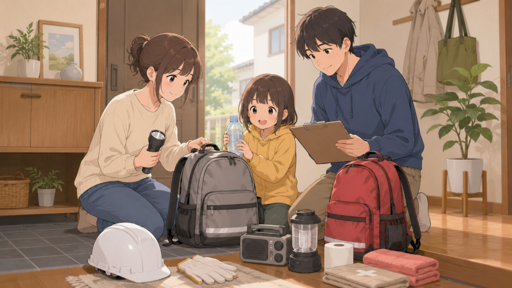 相模トラフ地震の繰り返しと将来への備えを示す図解イラスト