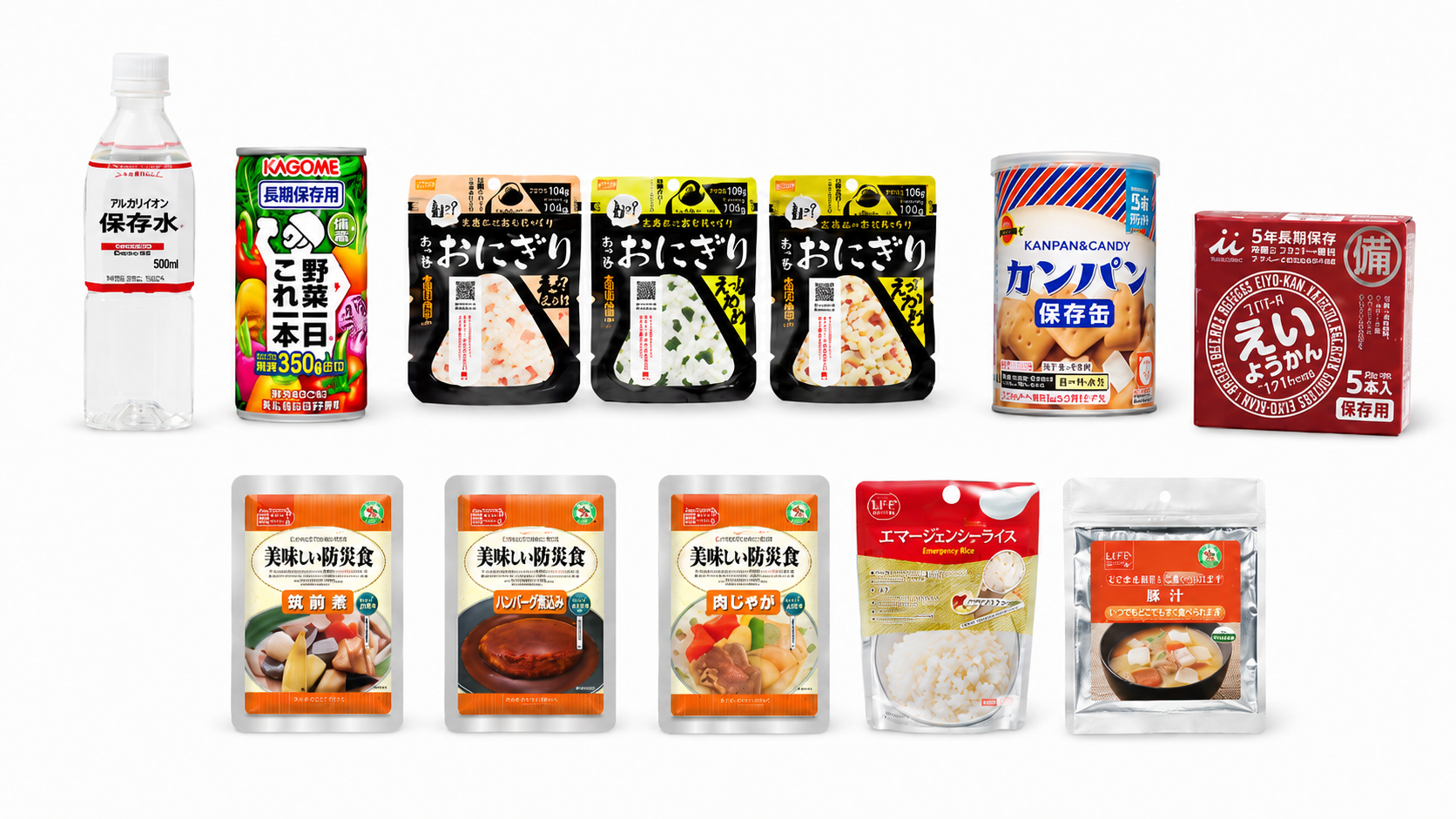 HIHヒカリネットの保存食・保存水 法人向け備蓄イメージ
