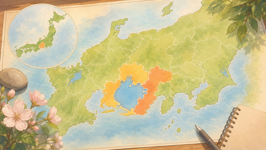 伊勢湾台風の被害が愛知・三重に集中したエリアのイラスト地図