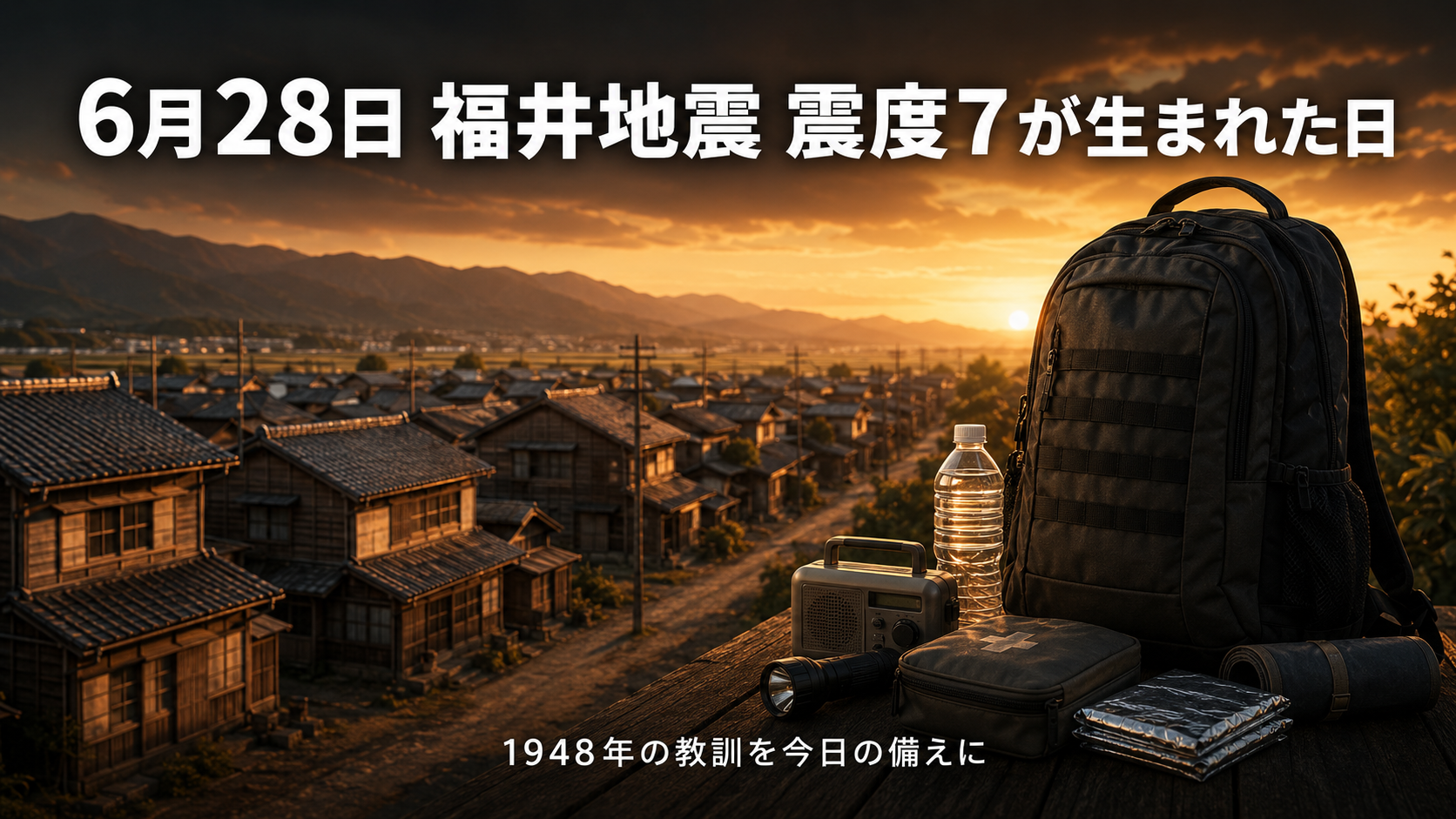 1948年6月28日に発生した福井地震と防災の教訓を伝えるアイキャッチ画像