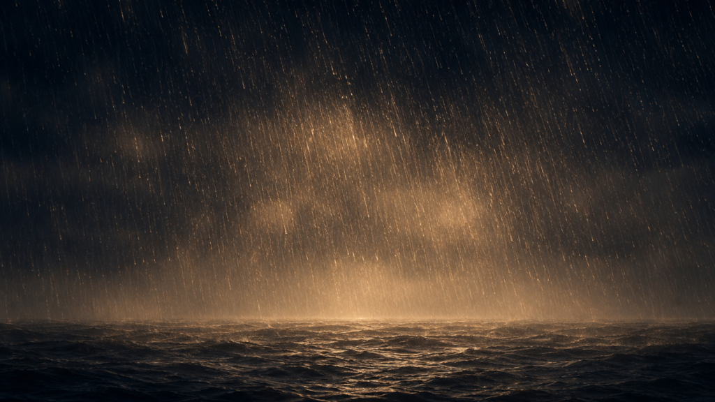 24時間で記録的な雨量を観測した集中豪雨の激しさを表したイメージ

