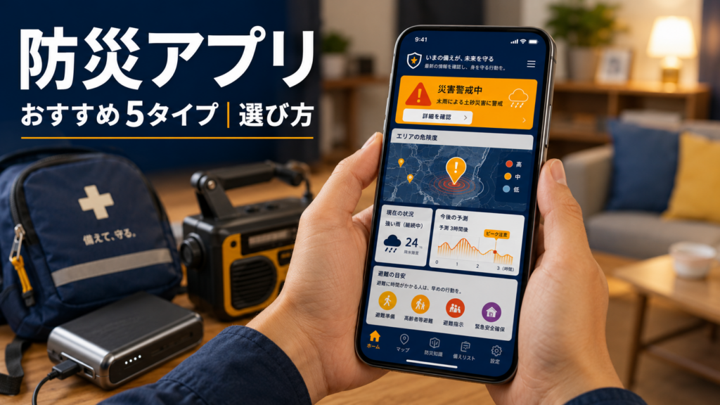 防災アプリのおすすめ5タイプと選び方を防災士が解説するアイキャッチ画像