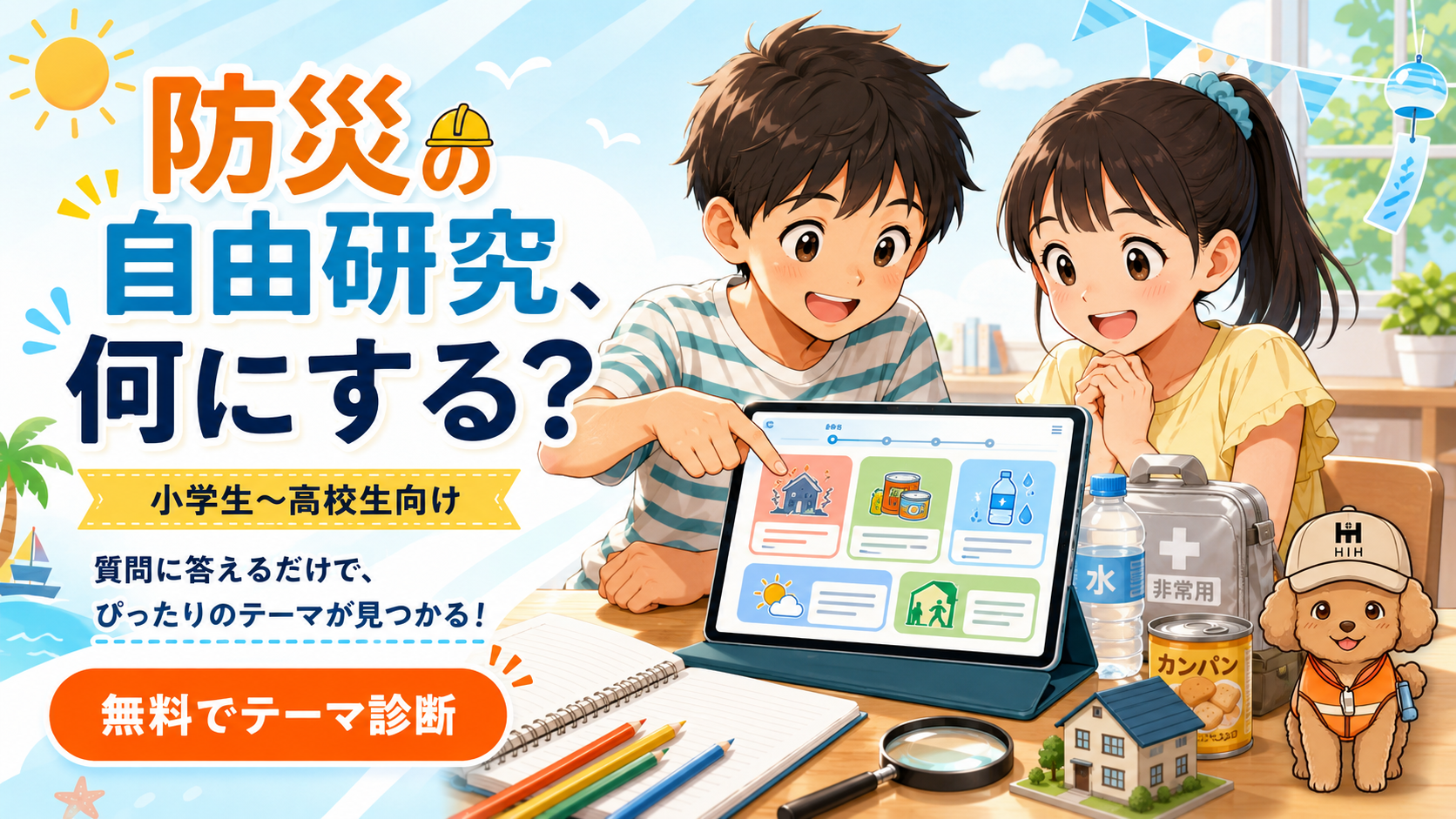 防災自由研究テーマ診断アプリ