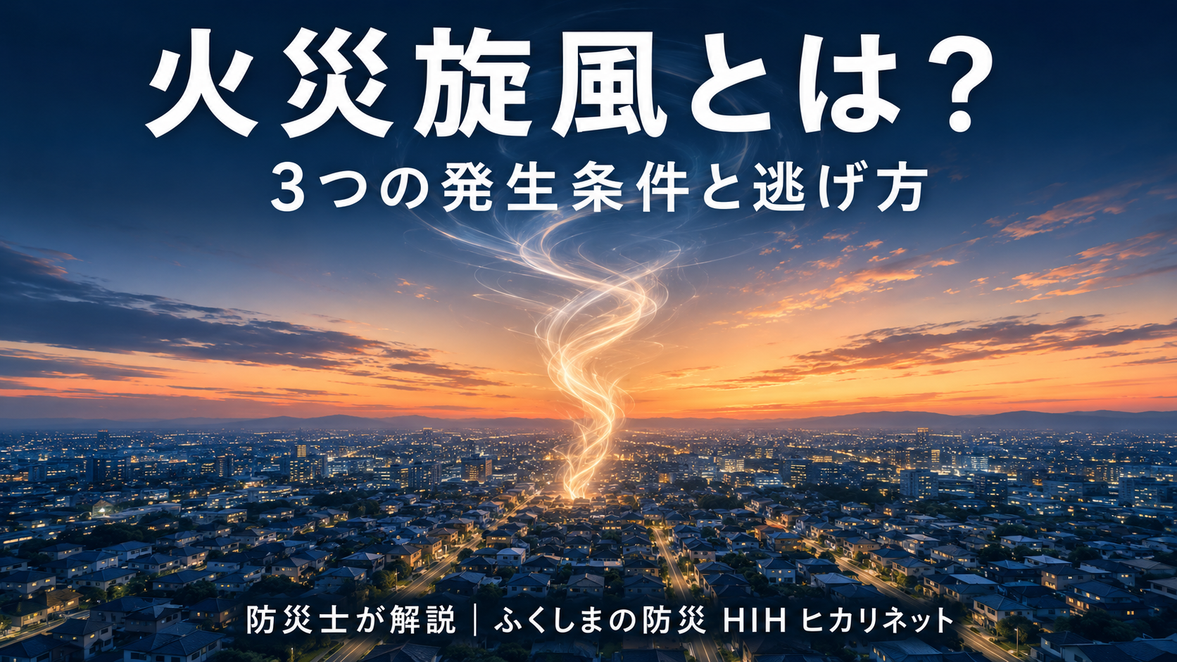火災旋風とは何かと3つの発生条件を防災士が解説する記事のアイキャッチ画像